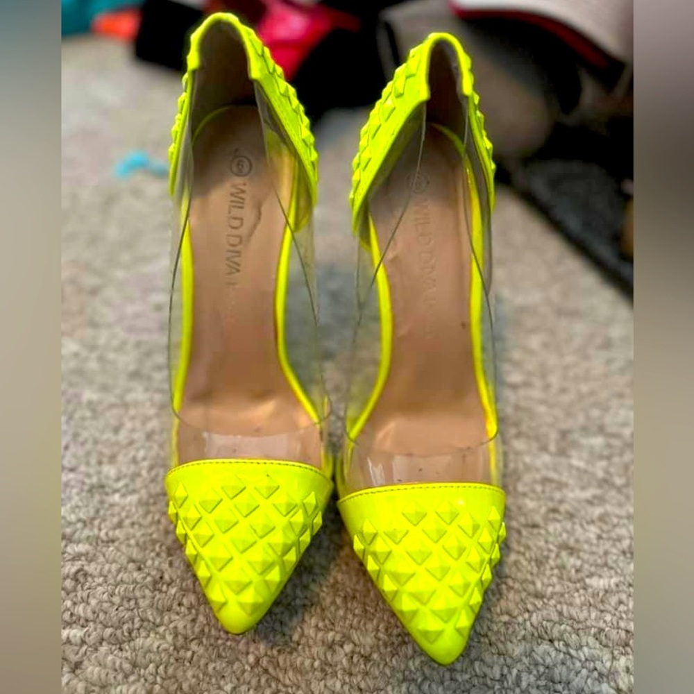 Neon yellow heels